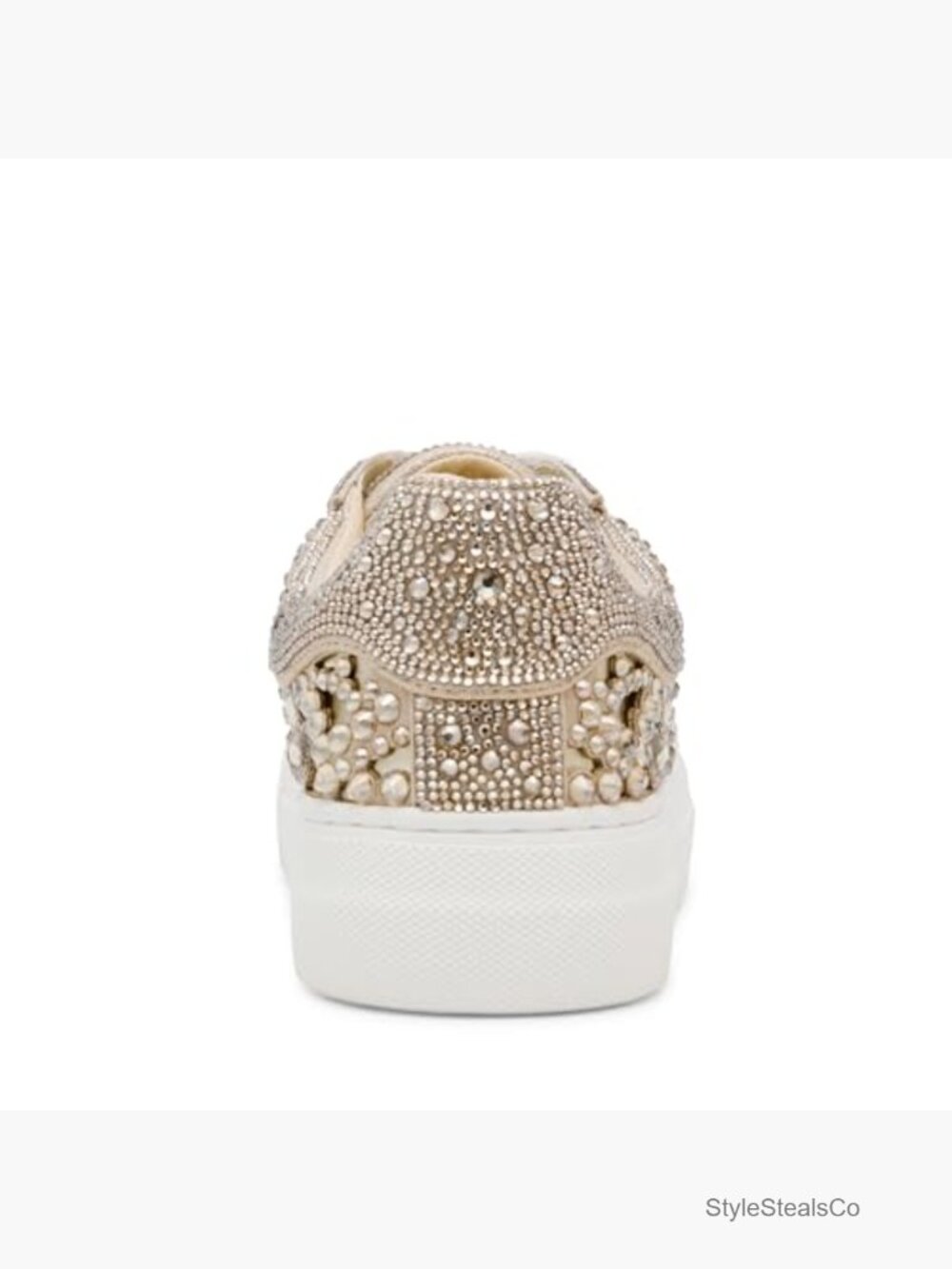Rhinestone Platform Sneakers Lace-Up Low Top Fashion Sneakers - Picture 3 of 7